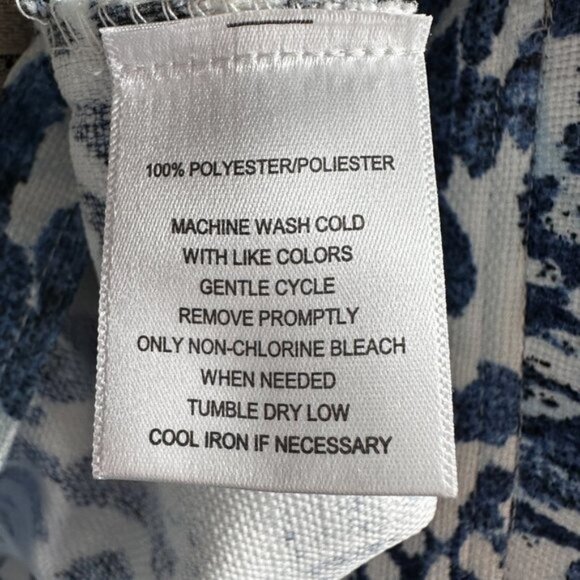 Sag Harbor Artsy Blue & White Animal Print Jacket Button Up Front pockets - Picture 9 of 10